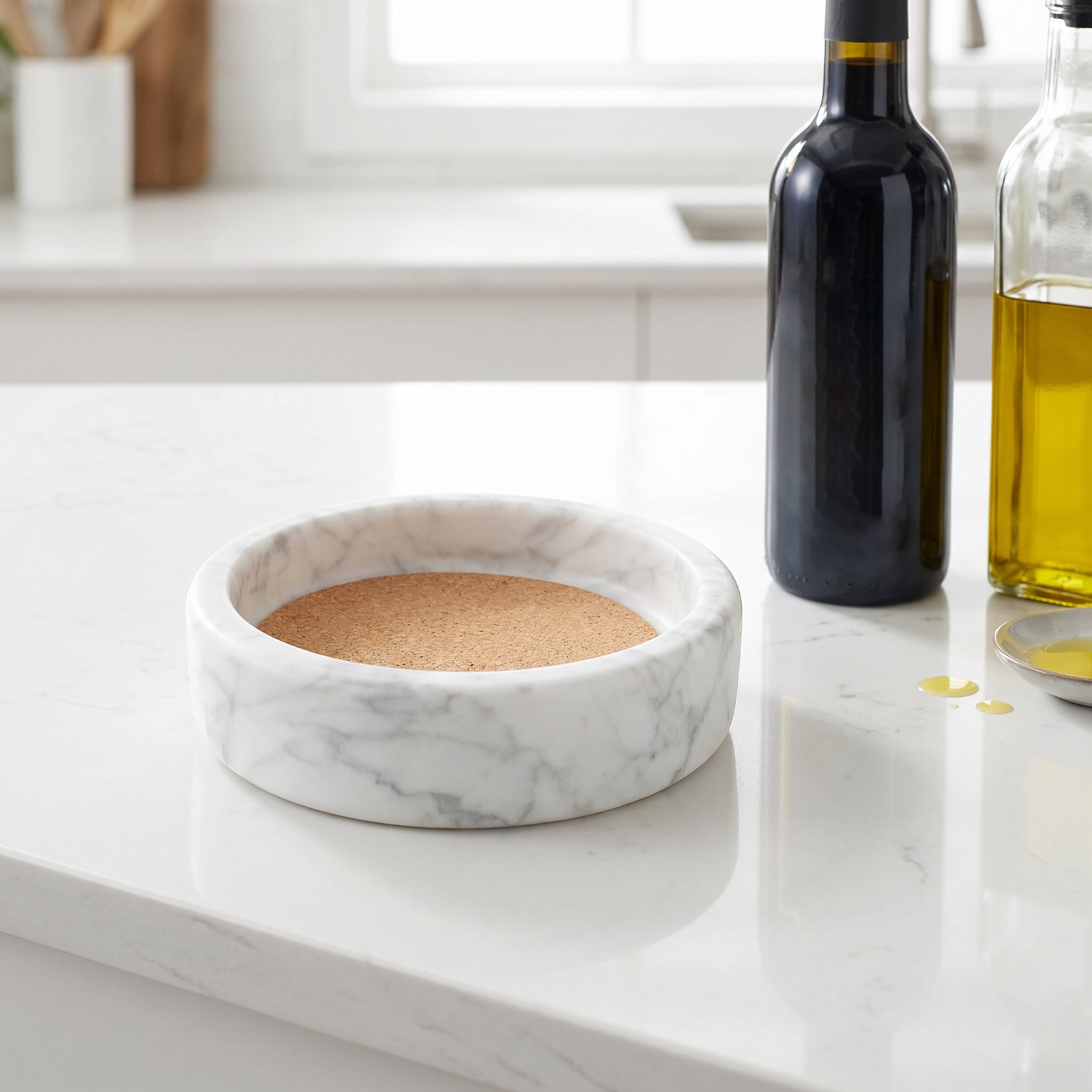 Wine In Beer Glass - Wijnfles-onderzetter met marmerpatroon, elegante antislip drinkfles-onderlegger,