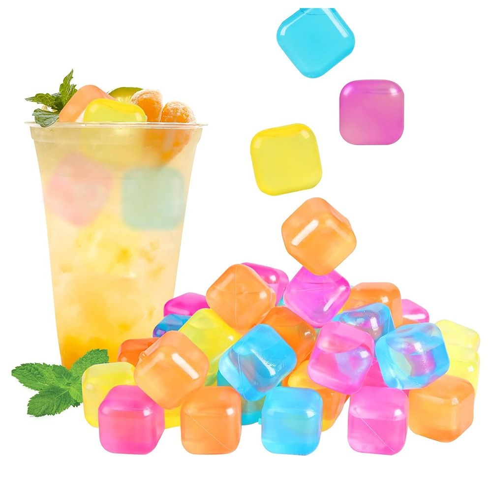 Wine Beer And Spirits - Plastic Ijsblokjes 20 Pak Kleurrijke Opnieuw
